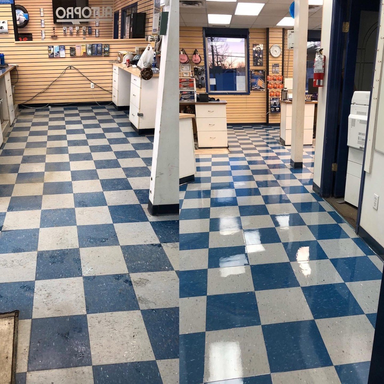 Auto parts counter area.