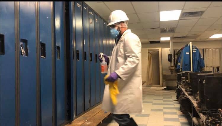 Industrial locker room.
