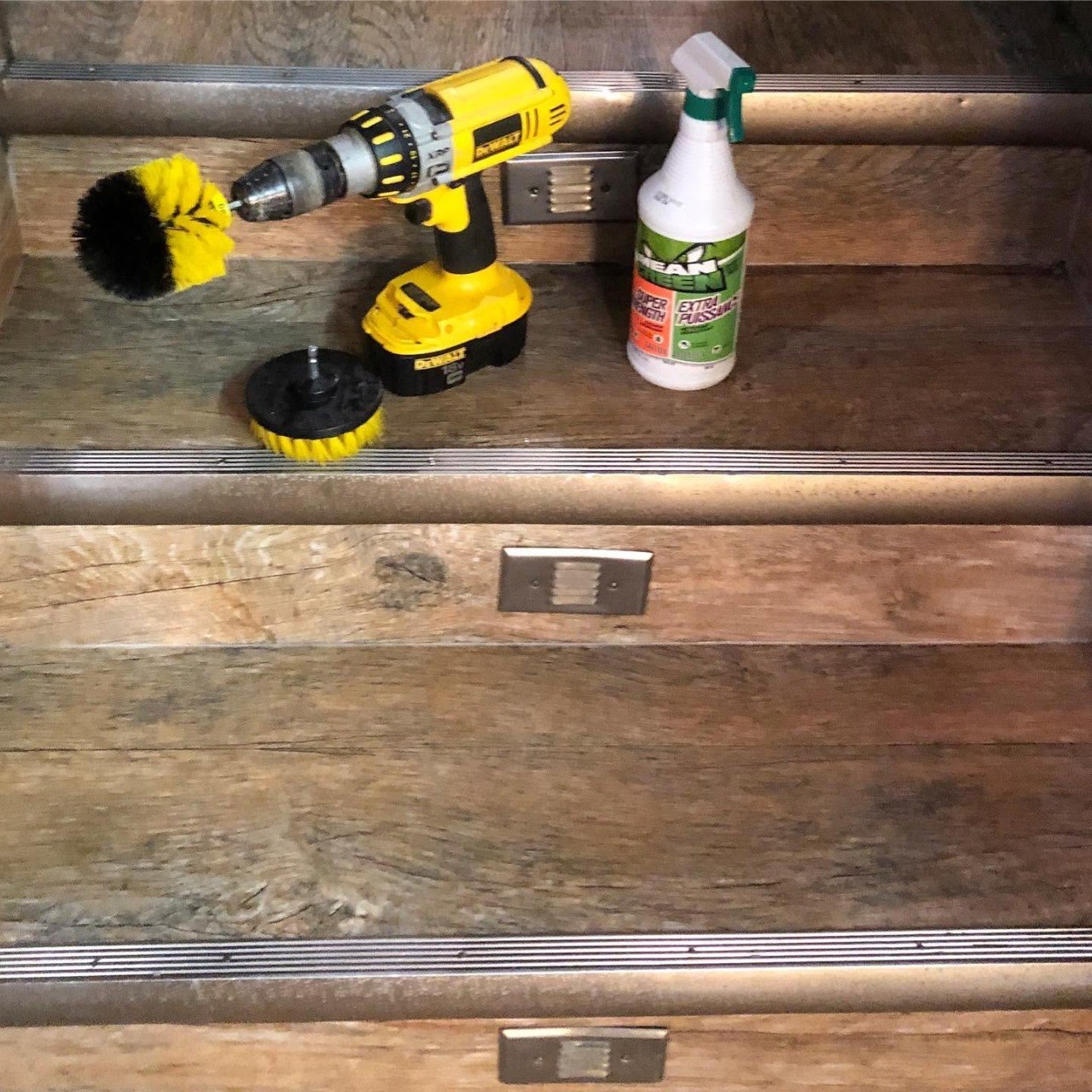 Commercial stairwell, stripped and refinished., after